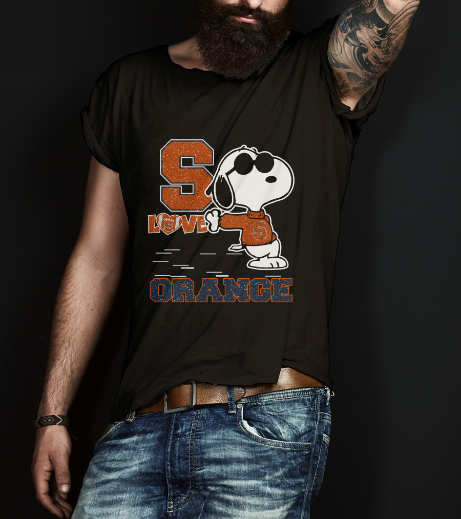 Snoopy Love Syracuse Orange Football T-Shirt
