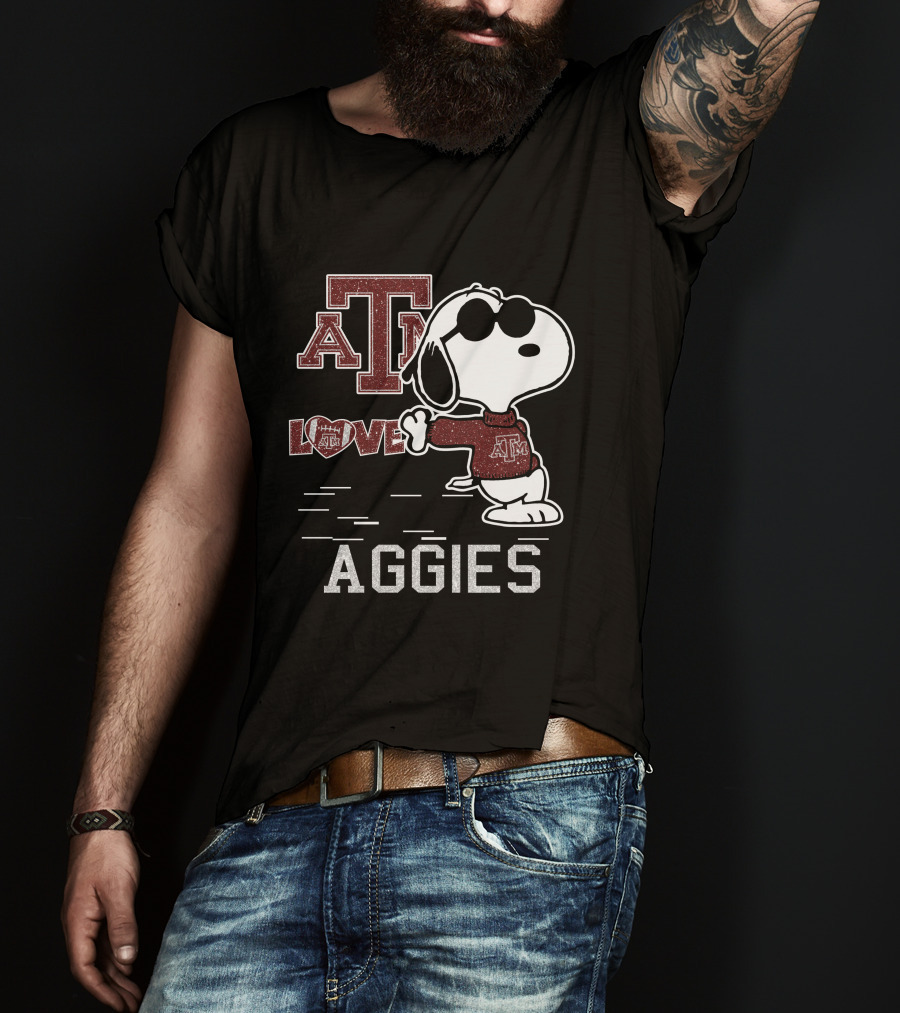 Snoopy AT Love Texas A&M Aggies T-Shirt