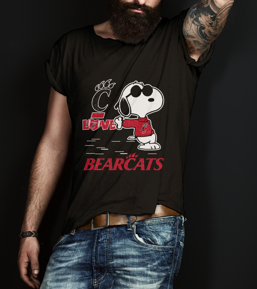 Snoopy Cincinnati Bearcats Love With Stylized C T-Shirt