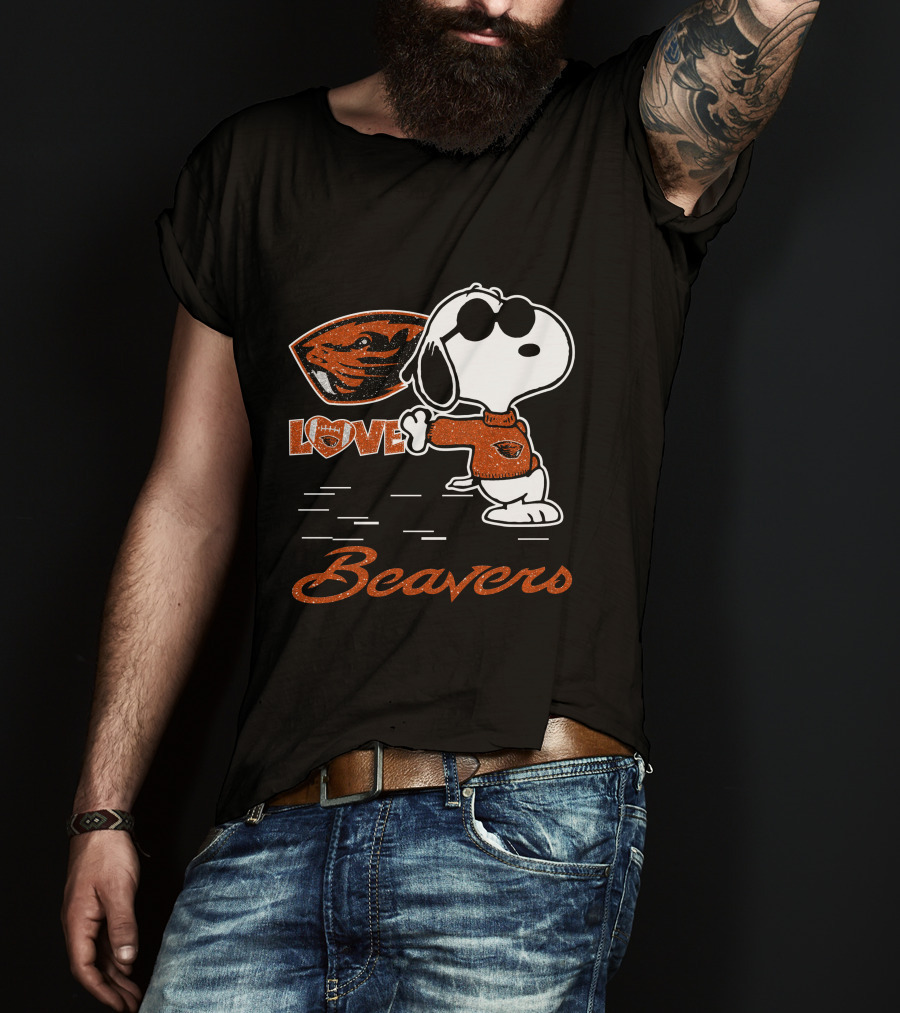 Snoopy Love Oregon State Beavers T-Shirt