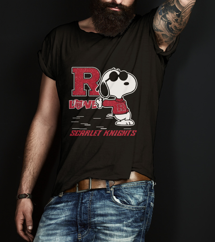 R Snoopy Love Scarlet Knights T-Shirt