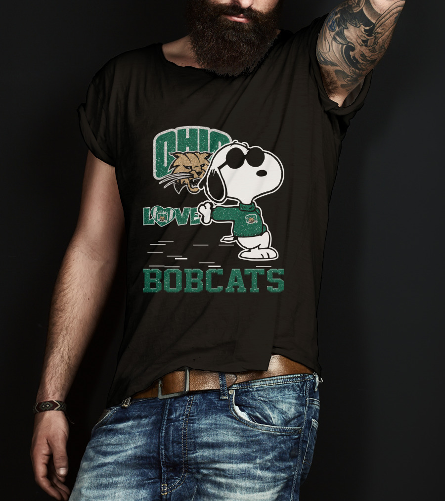 Snoopy Ohio Bobcats Love With Bobcat T-Shirt