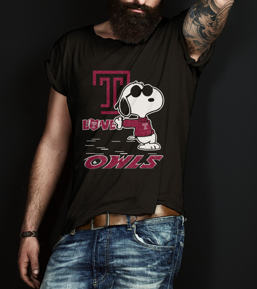 Snoopy Temple Owls Love T Sports T-Shirt