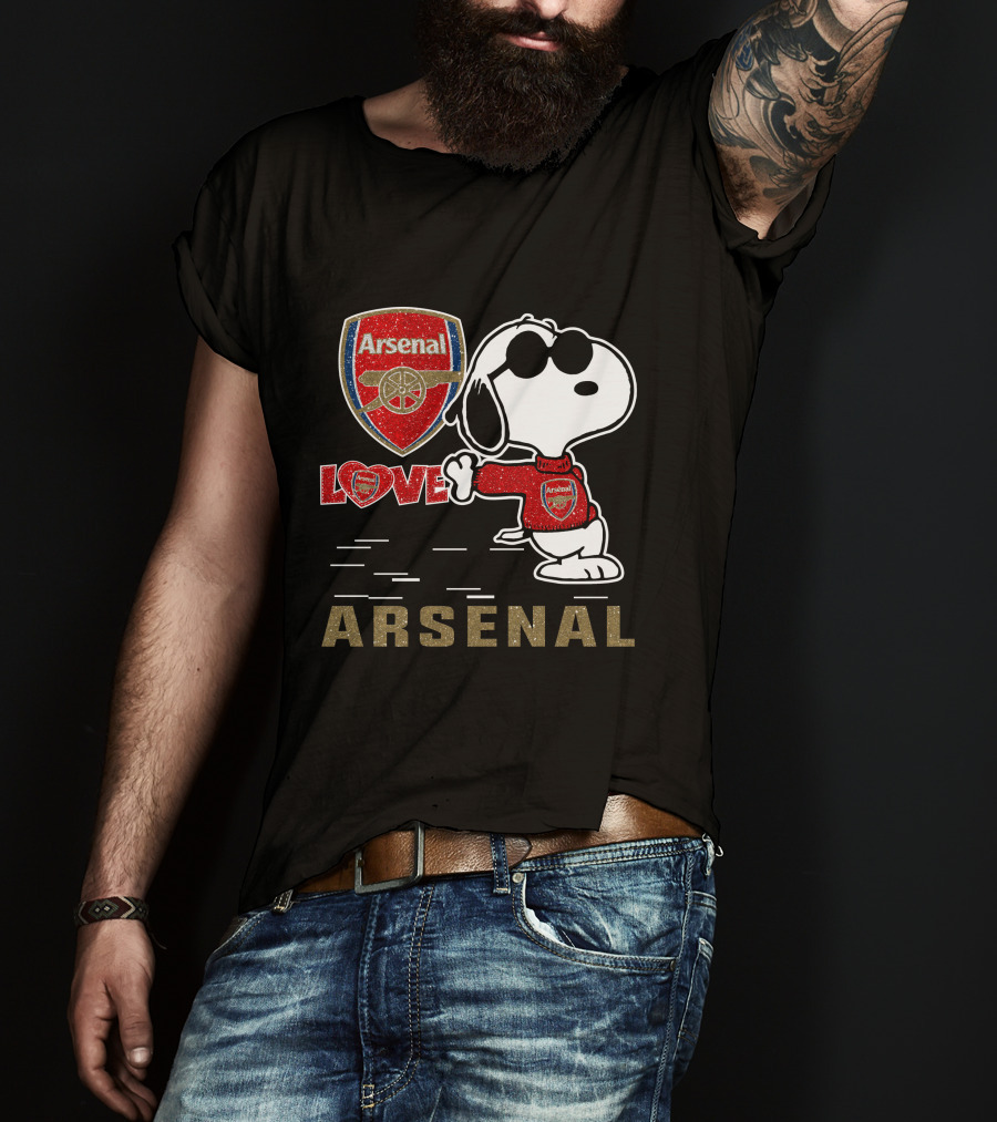 Snoopy Arsenal Love Arsenal Football Club T-Shirt