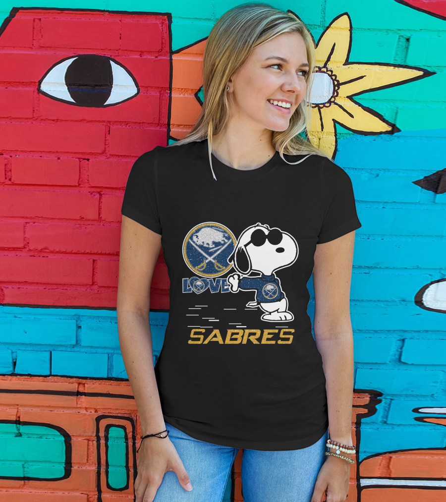 Snoopy Love Buffalo Sabres Hockey T-Shirt
