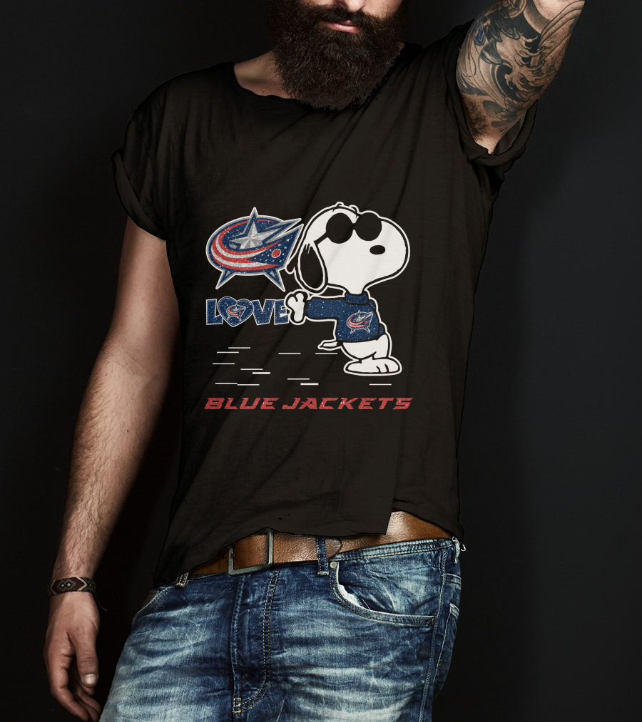 Snoopy Love Columbus Blue Jackets T-Shirt