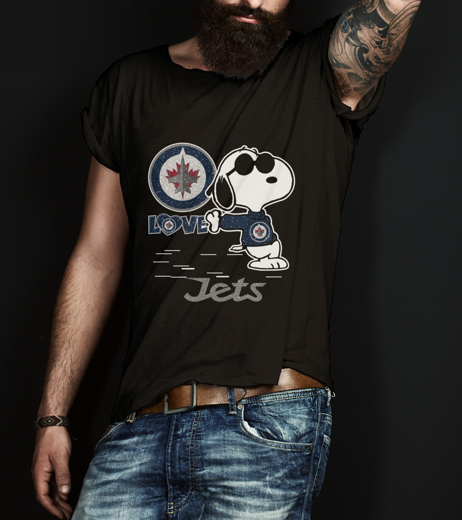 Snoopy Love Winnipeg Jets Jets T-Shirt