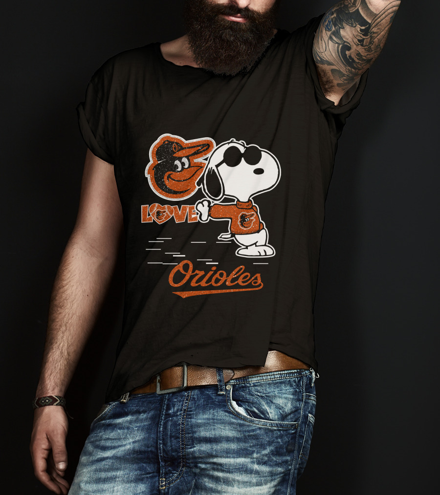 Snoopy Love Orioles Baltimore T-Shirt