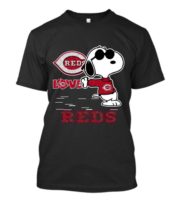 Snoopy Love Cincinnati Reds Peanuts Baseball Fan T-Shirt