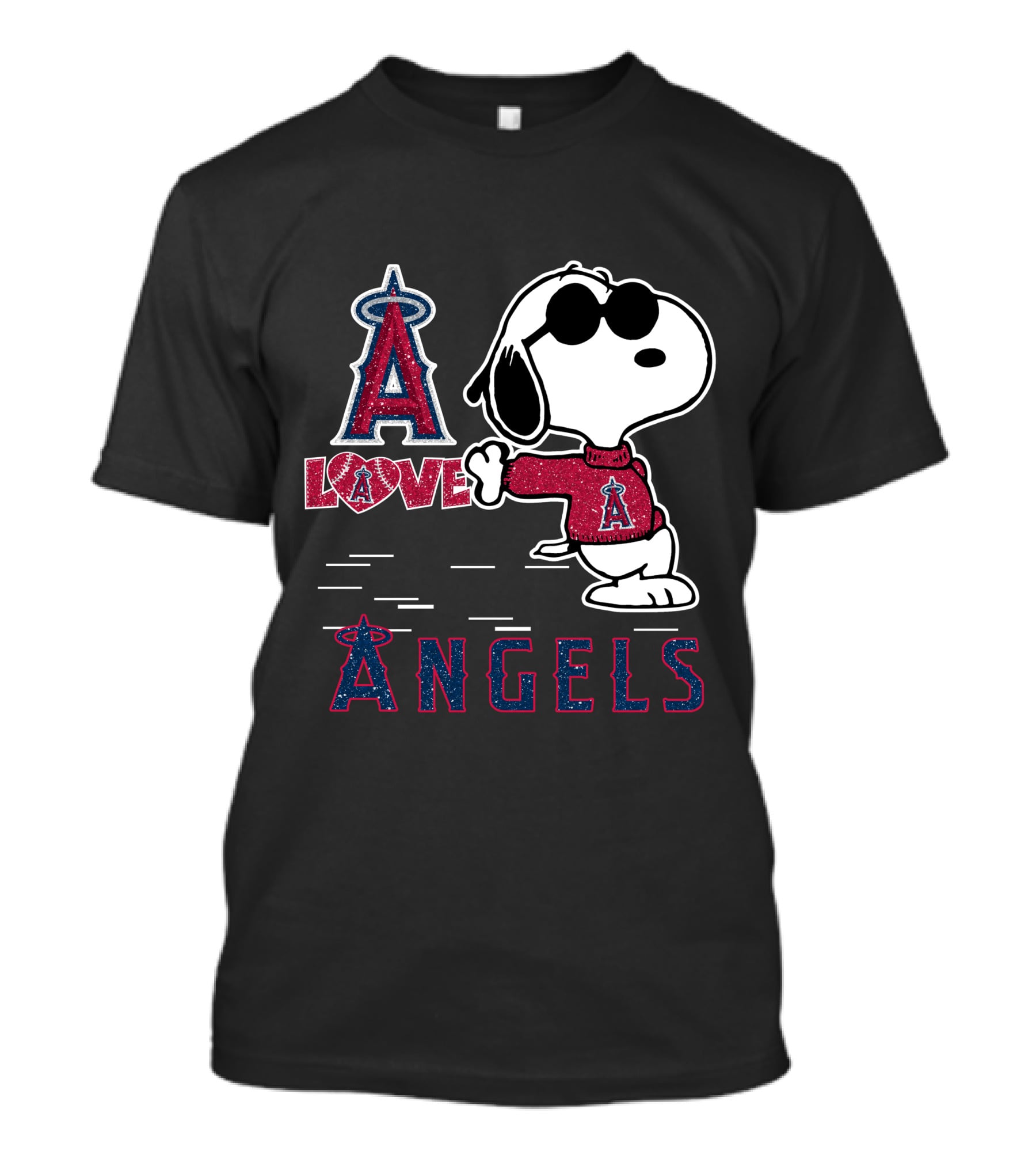 Snoopy Love Los Angeles Angels A Angels T-Shirt