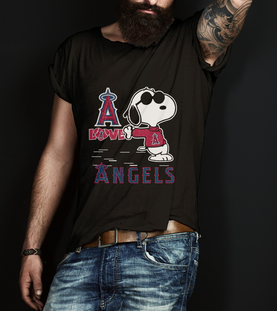 Snoopy Love Los Angeles Angels A Angels T-Shirt
