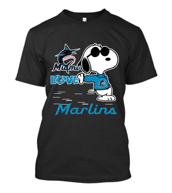 Snoopy Miami Marlins Love T-Shirt