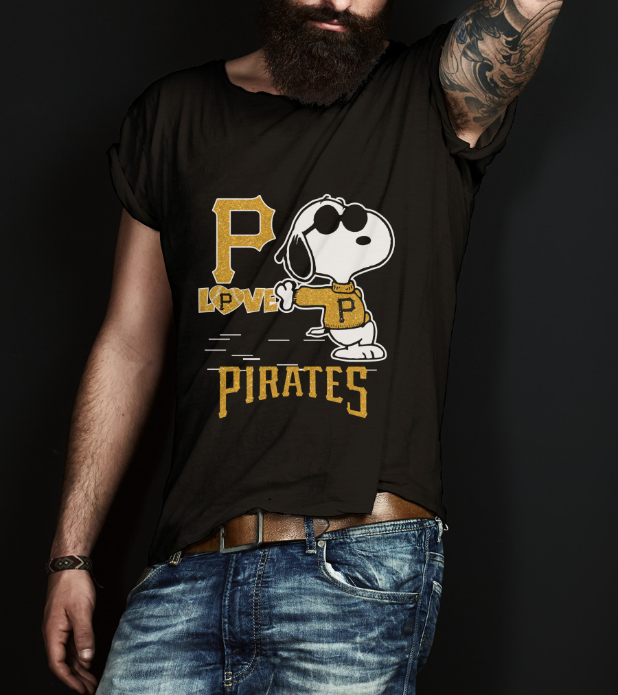 Snoopy Love Pittsburgh Pirates P Baseball T-Shirt