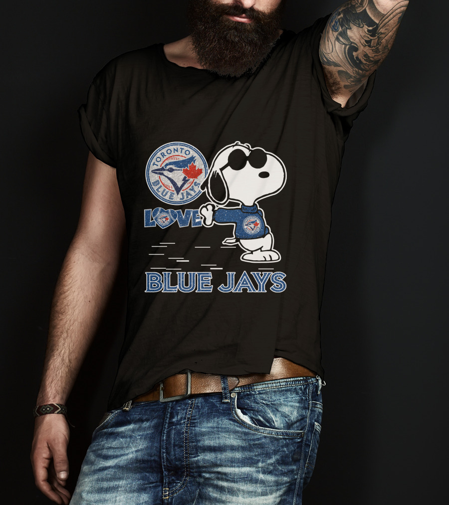 Snoopy Cool In Toronto Blue Jays Love And Team Spirit T-Shirt