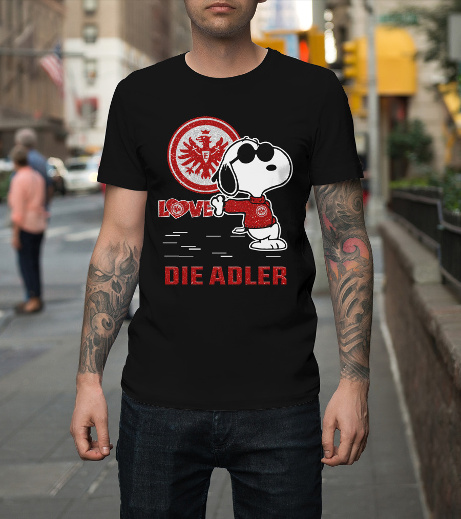 Love Die Adler Snoopy Eintracht Frankfurt T-Shirt