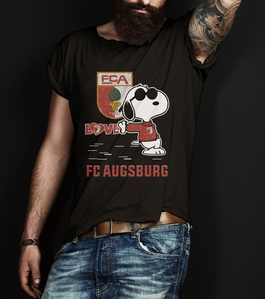 Snoopy FC Augsburg Love FCA 1907 T-Shirt