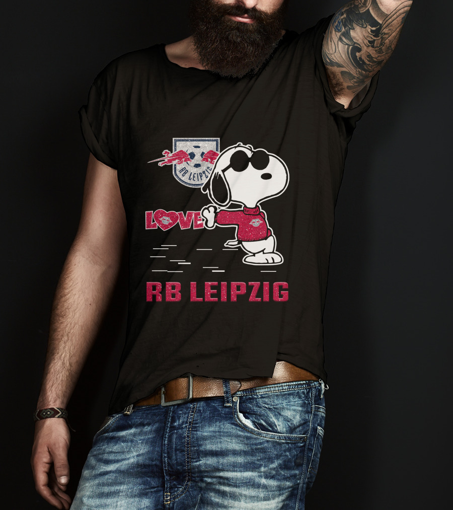 Snoopy Love RB Leipzig With Logo And Soccer T-Shirt