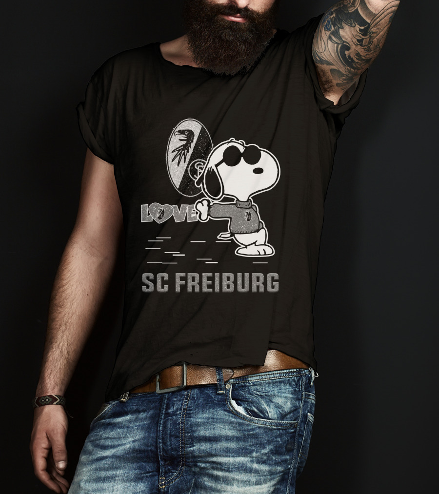 Snoopy Love SC Freiburg Peanuts Football Fan T-Shirt