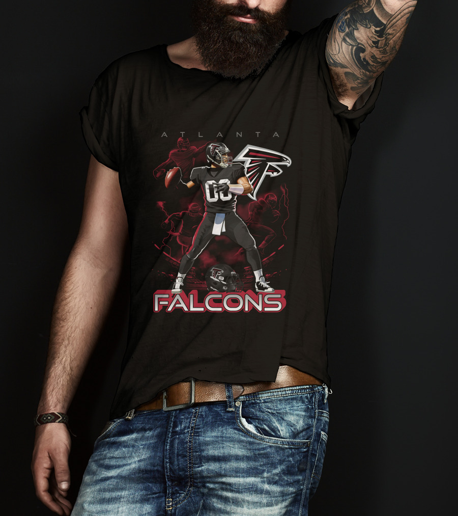 Atlanta Falcons Football Player Action With Helmet T-Shirt