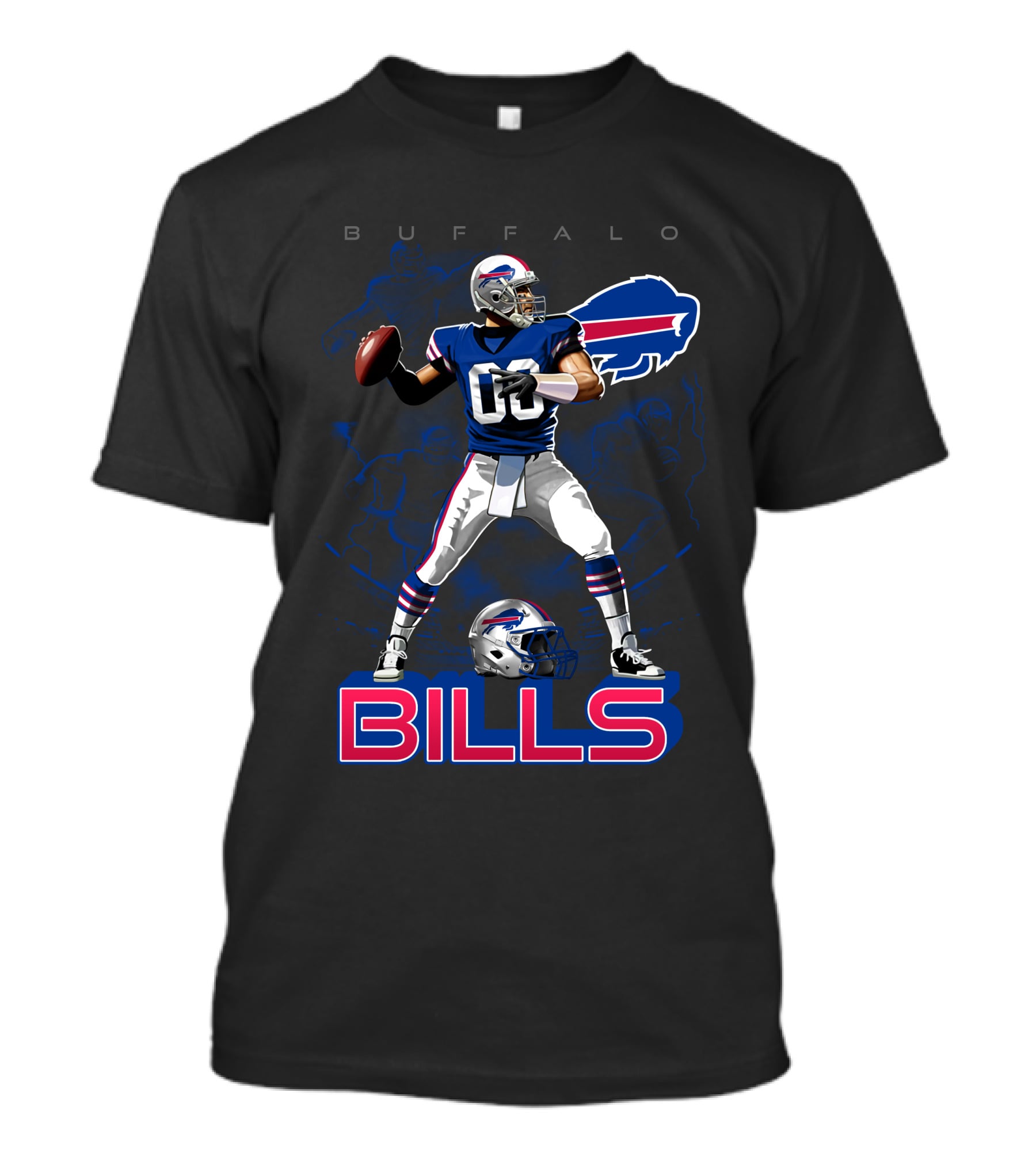Buffalo Bills Football Player With Helmet T-Shirt