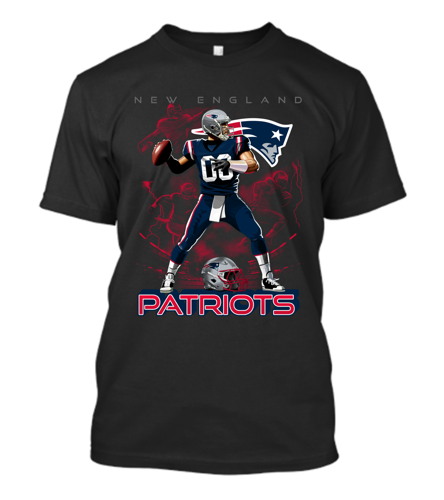 New England Patriots Quarterback Action 03 Football Team T-Shirt