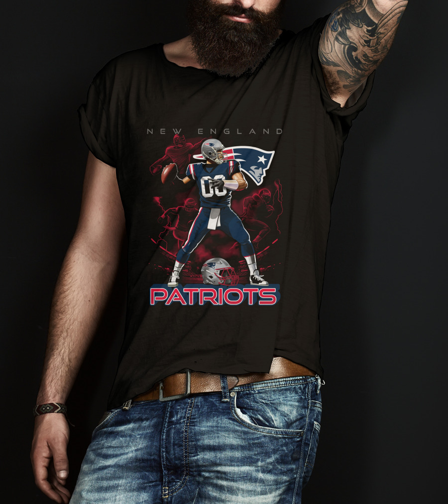 New England Patriots Quarterback Action 03 Football Team T-Shirt