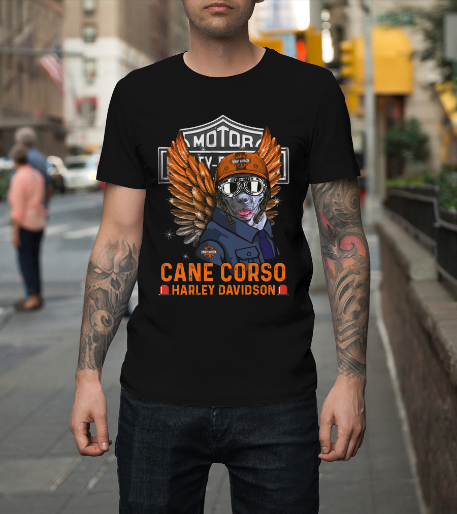 Cane Corso Harley Davidson Motor Dog Wings T-Shirt