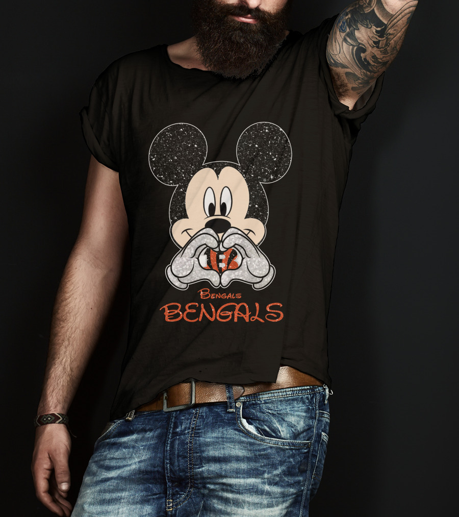 Mickey Bengals Love Cincinnati Bengals T-Shirt
