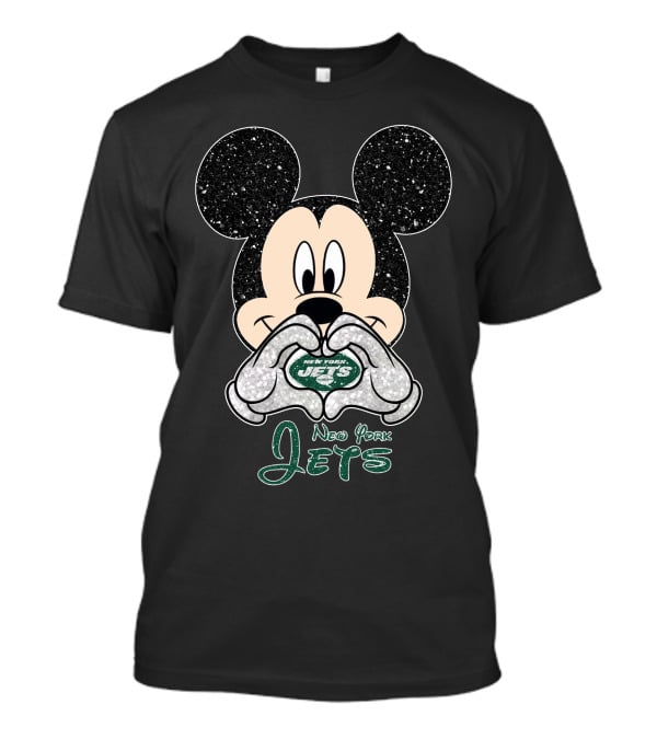 Mickey New York Jets Heart Hands T-Shirt