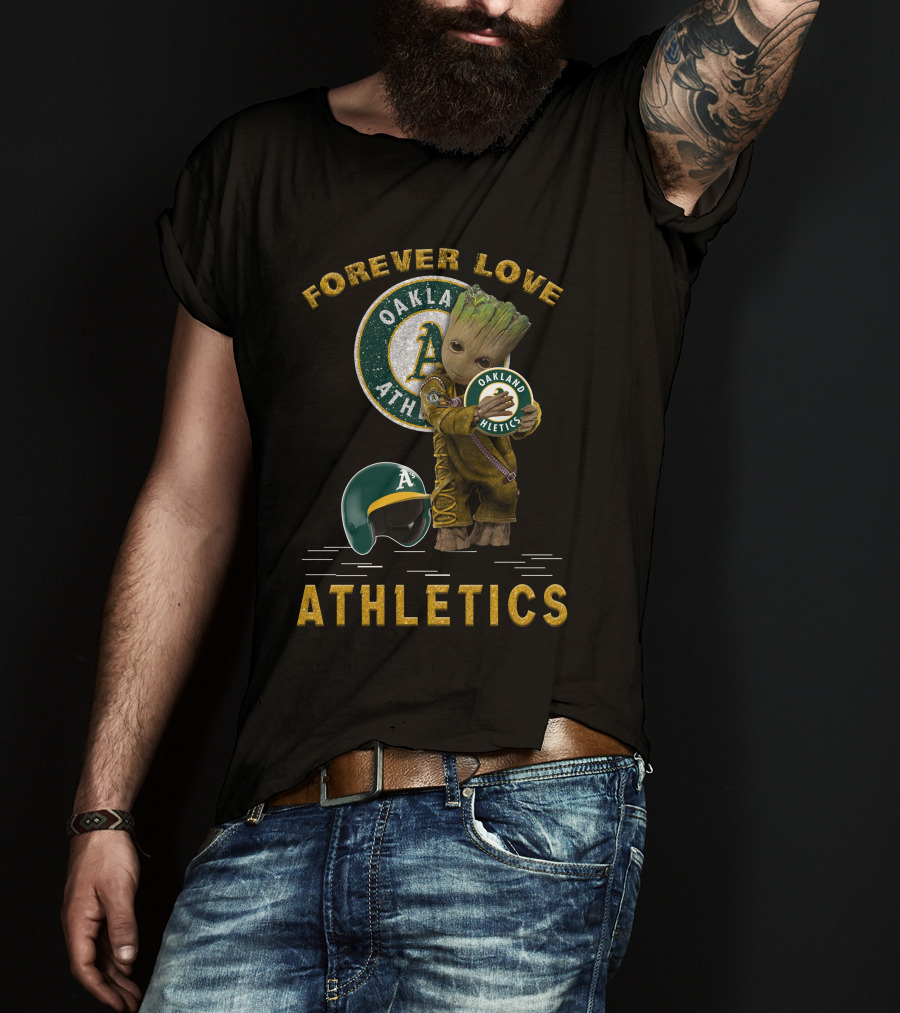 Forever Love Oakland Athletics Groot For MLB Fans T-Shirt