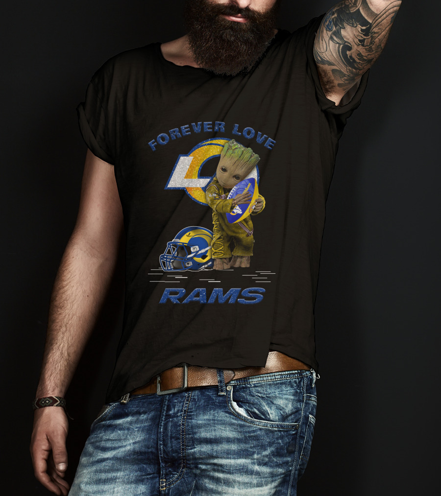 Forever Love Los Angeles Rams Groot Football Helmet T-Shirt