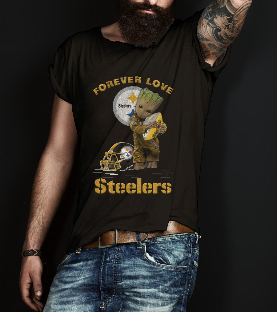 Forever Love Steelers Groot Holding Football T-Shirt