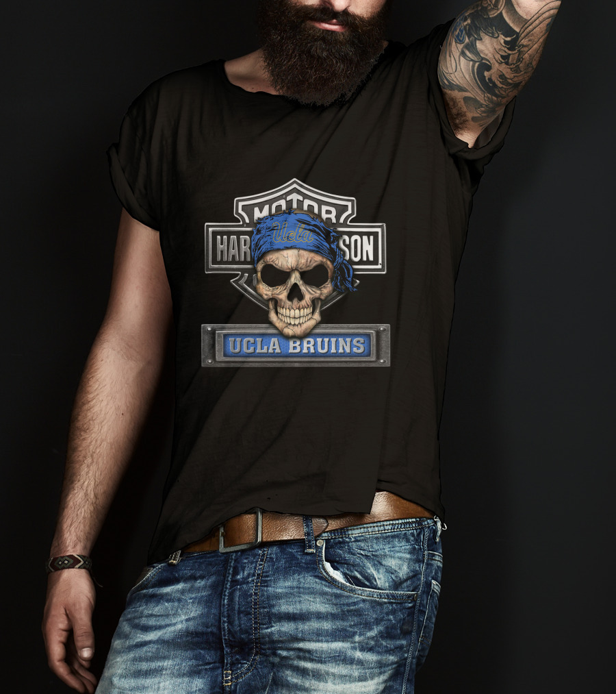 Motor Harley Davidson Ucla Bruins Skull Bandana T-Shirt