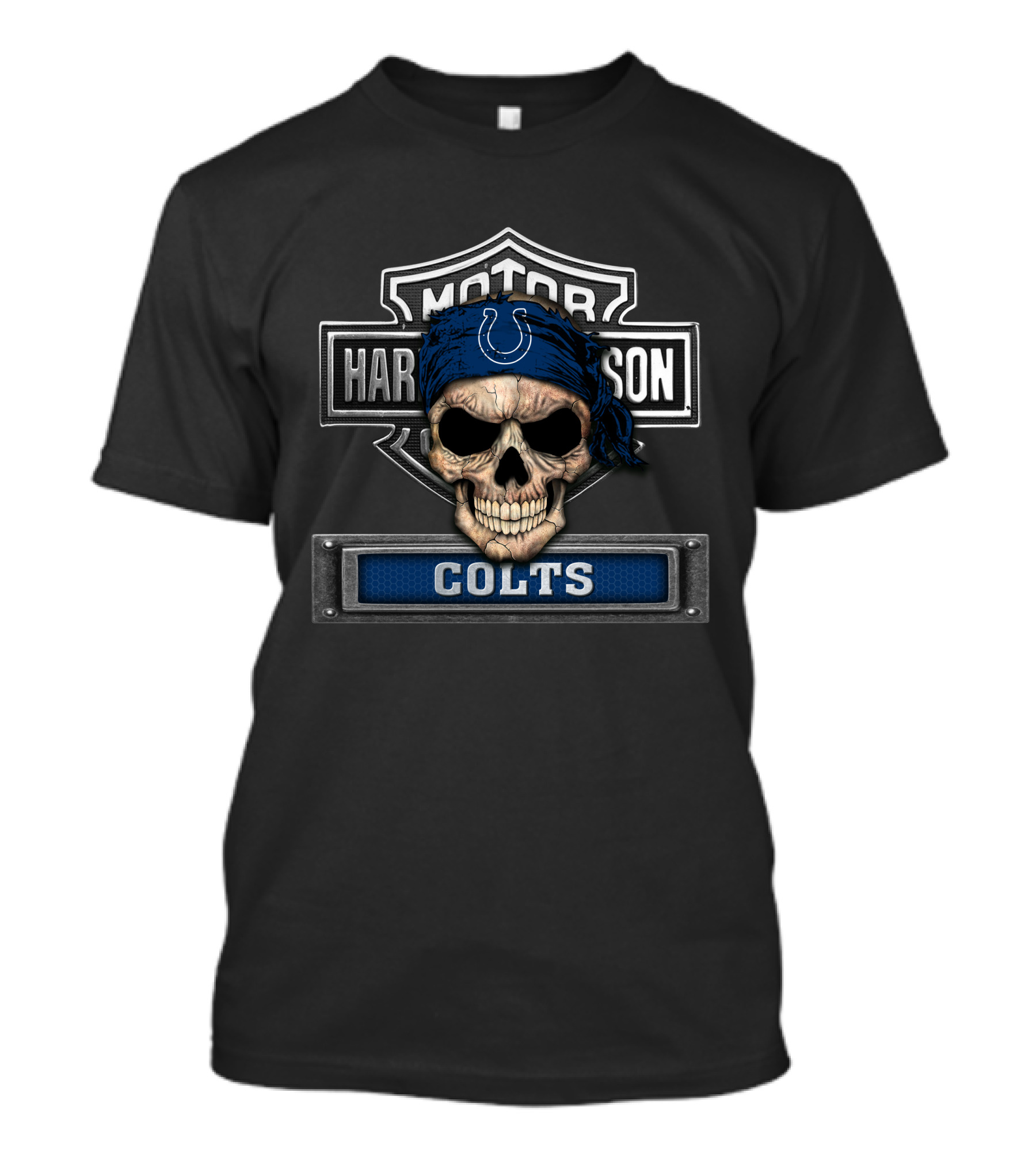 Motor Harley Davidson Colts Skull Bandana T-Shirt