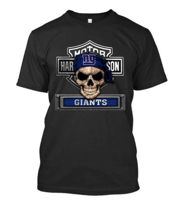 Motor Harley Davidson Skull New York Giants T-Shirt