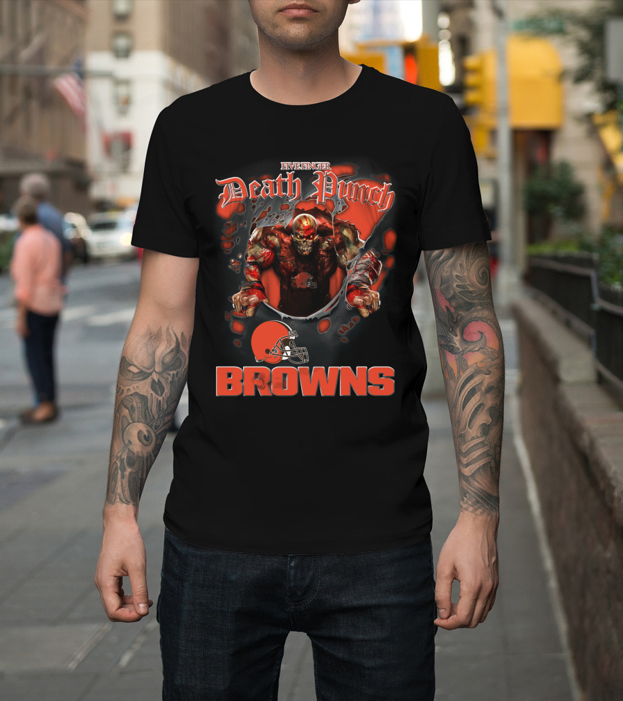 Five Finger Death Punch Cleveland Browns Nfl Football Fans T-Shirt