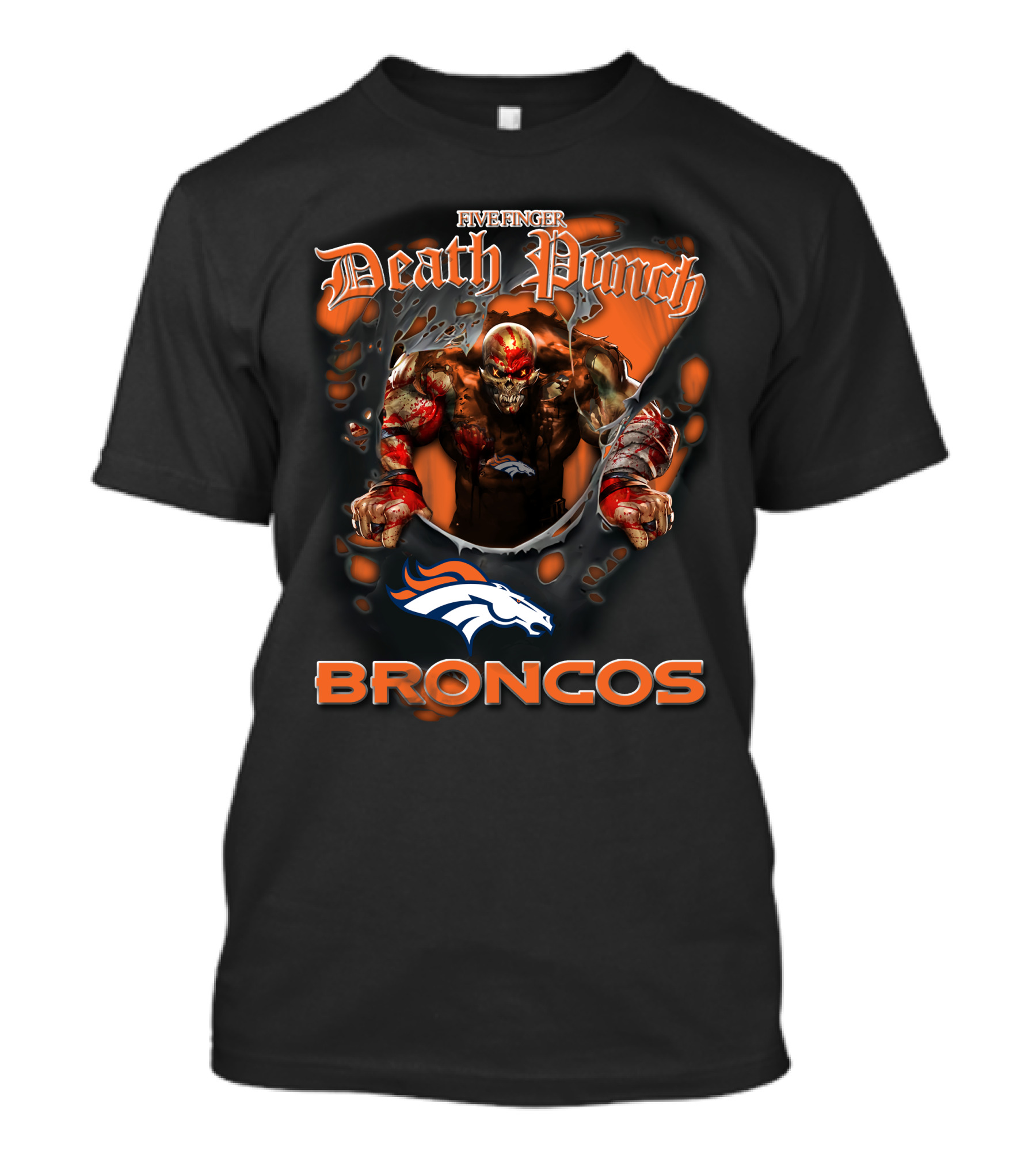 Five Finger Death Punch Broncos Nfl Football Fans Denver Broncos T-Shirt