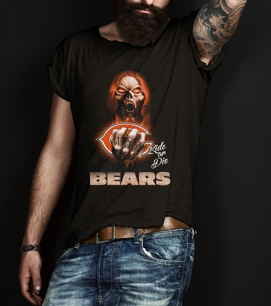 Chicago Bears Ride Or Die Skull 146 Hd0006 T-Shirt