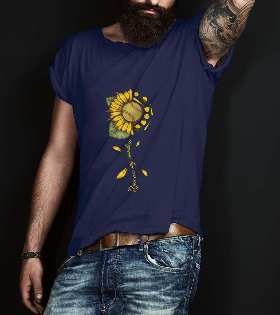 You Are My Sunshine Softball Sunflower T-Shirt