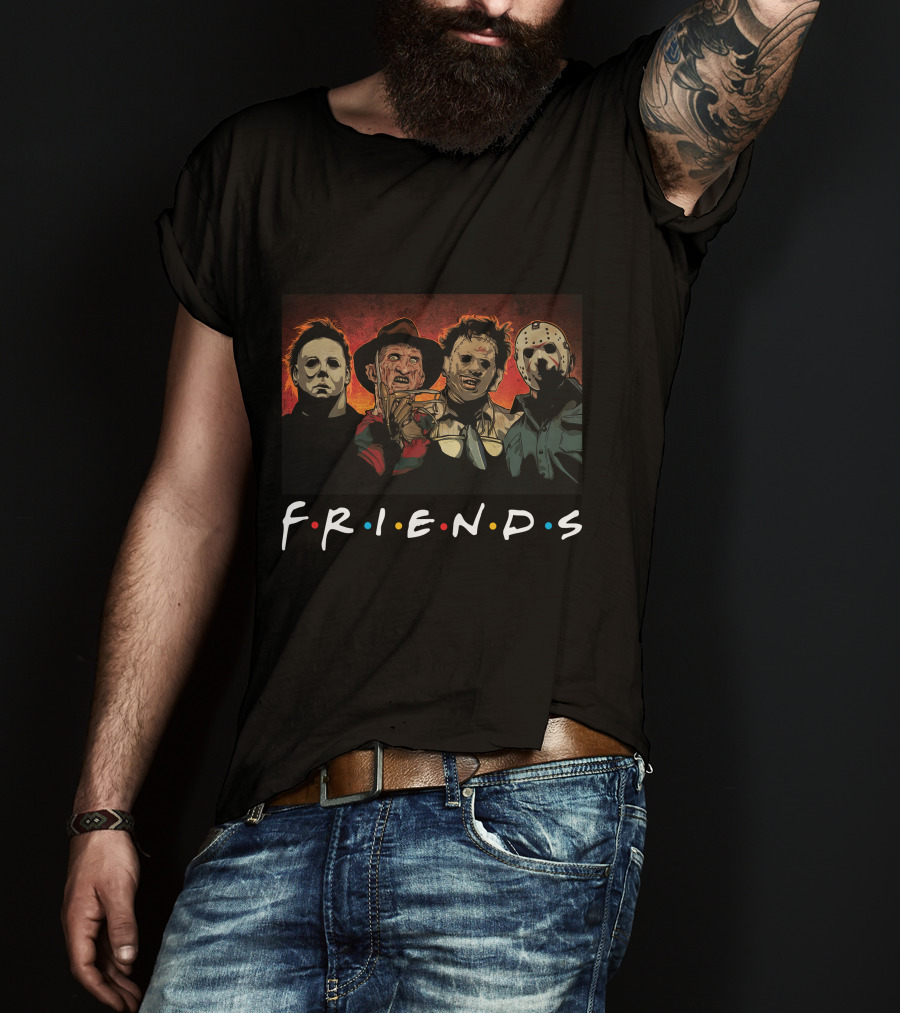 FRIENDS Horror Movie Icons Freddy Jason Michael Myers T-Shirt