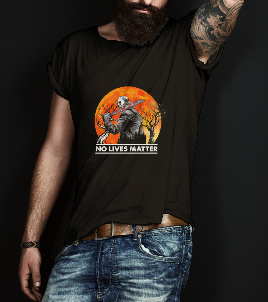Jason Voorhees Horror No Lives Matter Halloween Moon Baseball Bat T-Shirt