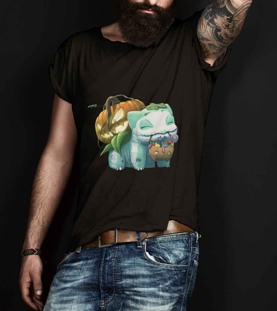 Halloween Pumpkin Bulbasaur Trick-or-Treat T-Shirt