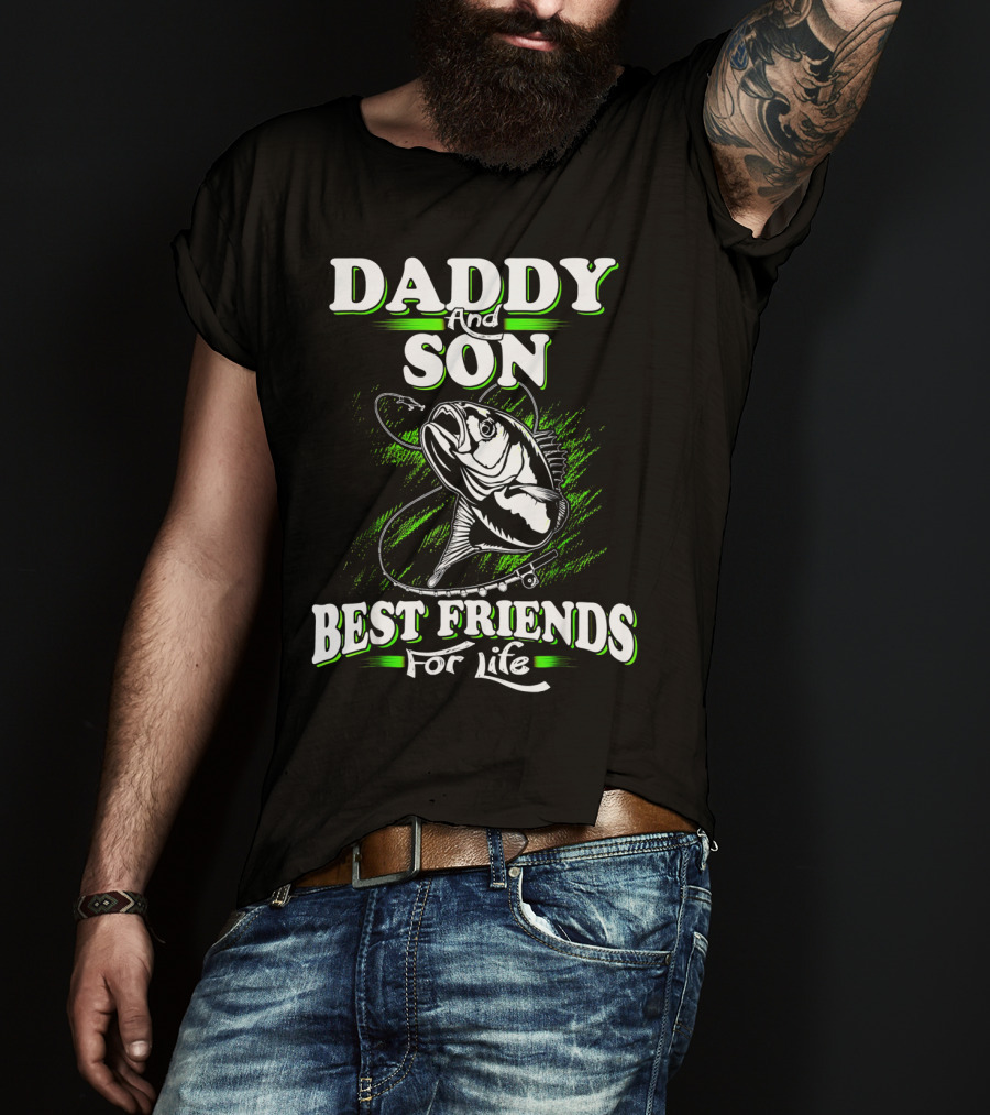 Daddy And Son Best Friends For Life Fishing Adventure T-Shirt