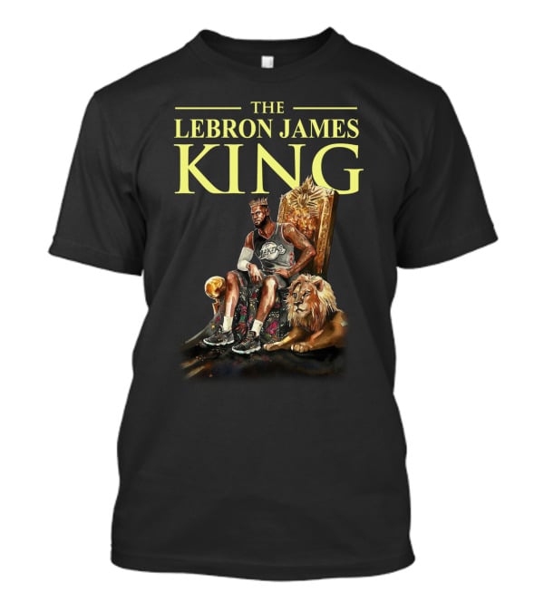 The Lebron James King Throne With Lion Lakers Basketball Crown T-Shirt