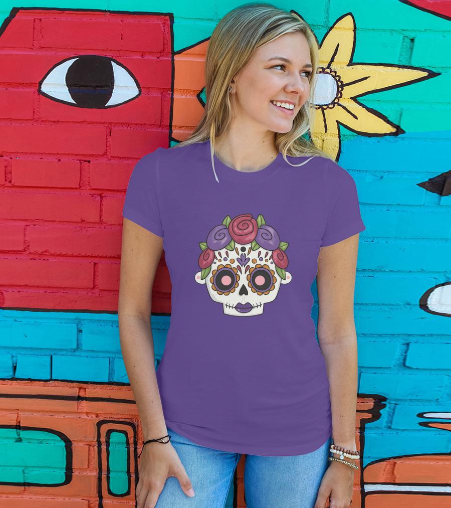 My Style My Hair Sugar Skull Rose Flower T-Shirt