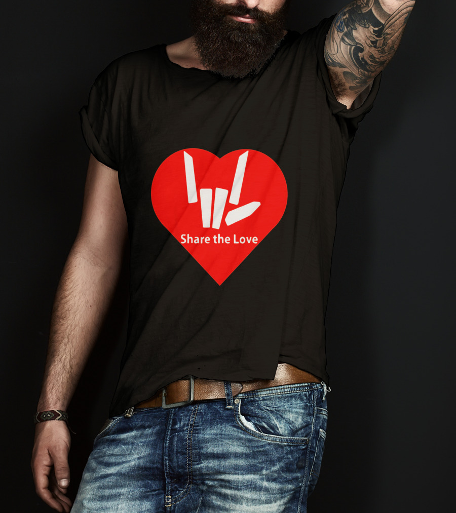 Share The Love Heart Symbol With Hand Gesture T-Shirt