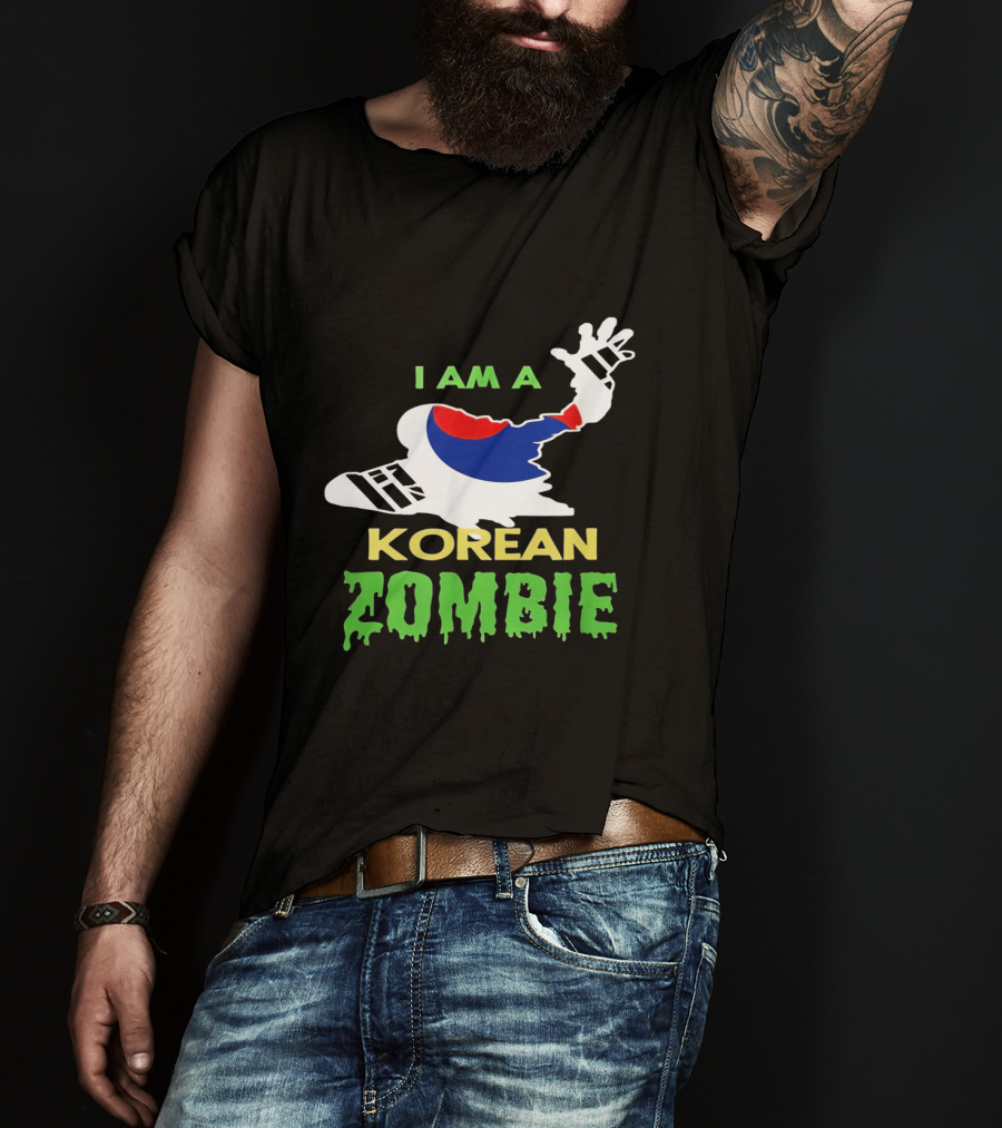 I Am A Korean Zombie Halloween Korean Flag Casual T-Shirt