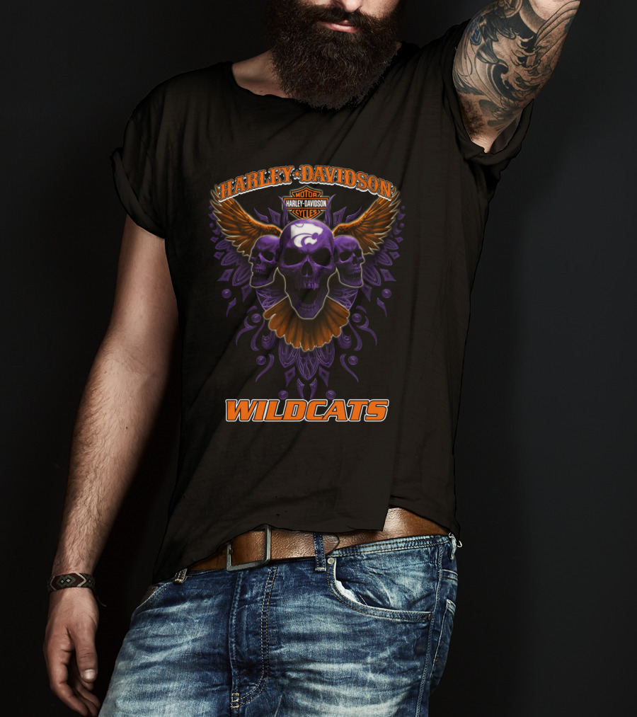 Harley Davidson Motorcycles Wildcats Kansas State T-Shirt