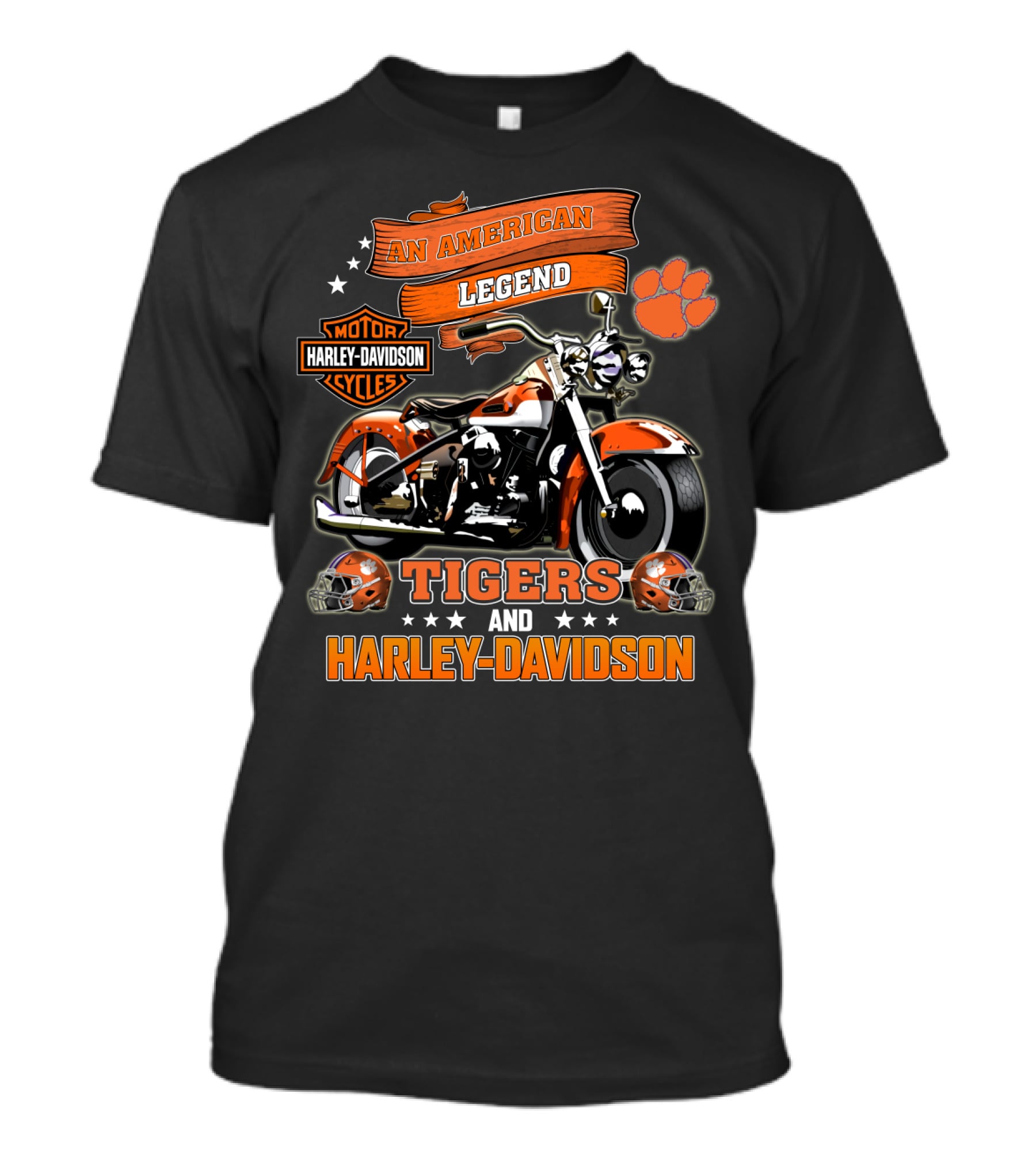 An American Legend Tigers And Harley Davidson T-Shirt