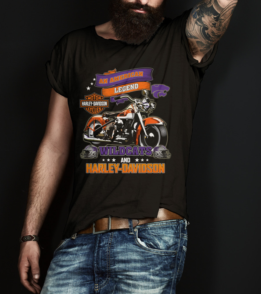 An American Legend Wildcats And Harley Davidson Motor Cycles T-Shirt